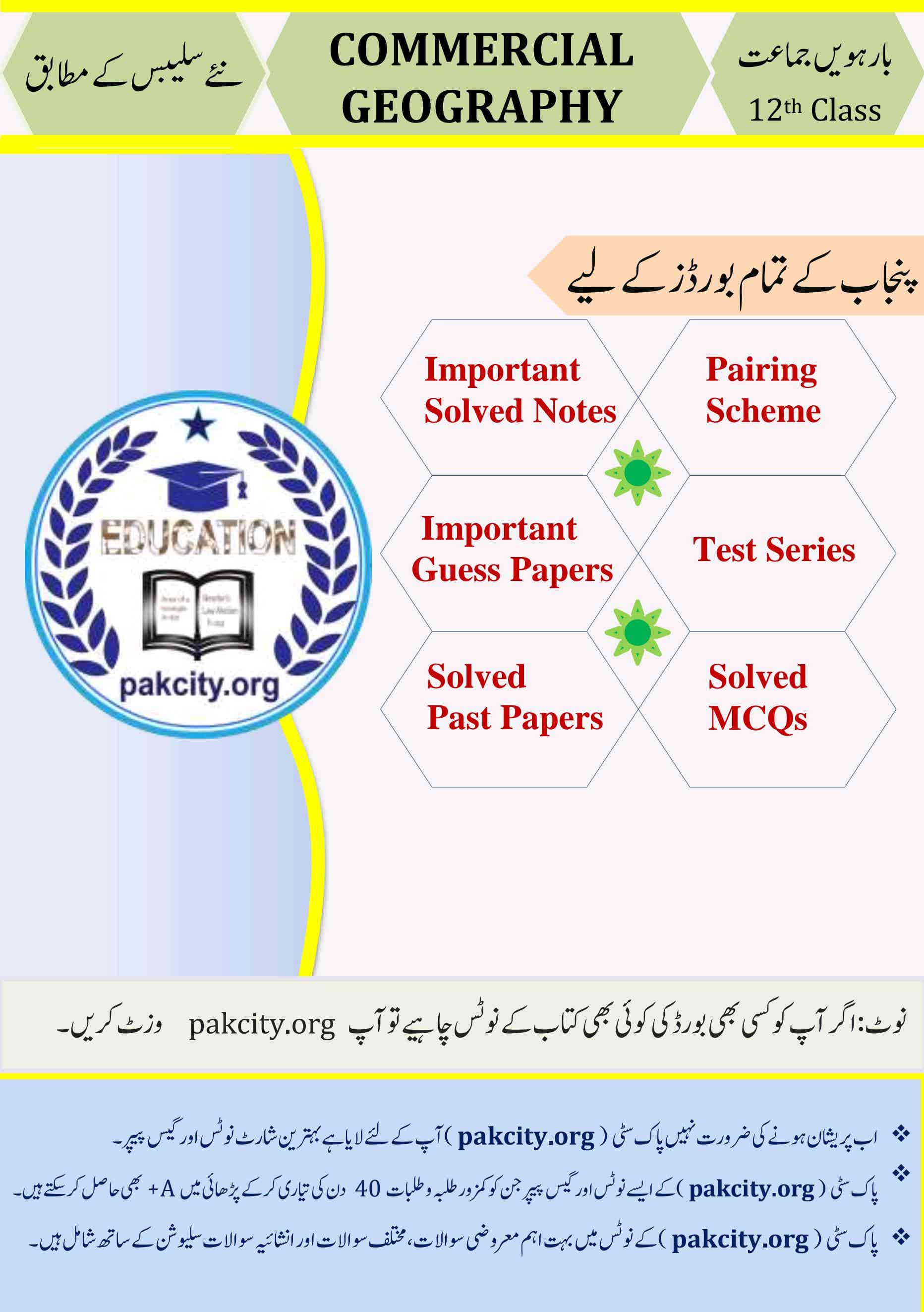 Commercial Geography Class 12 Punjab Board