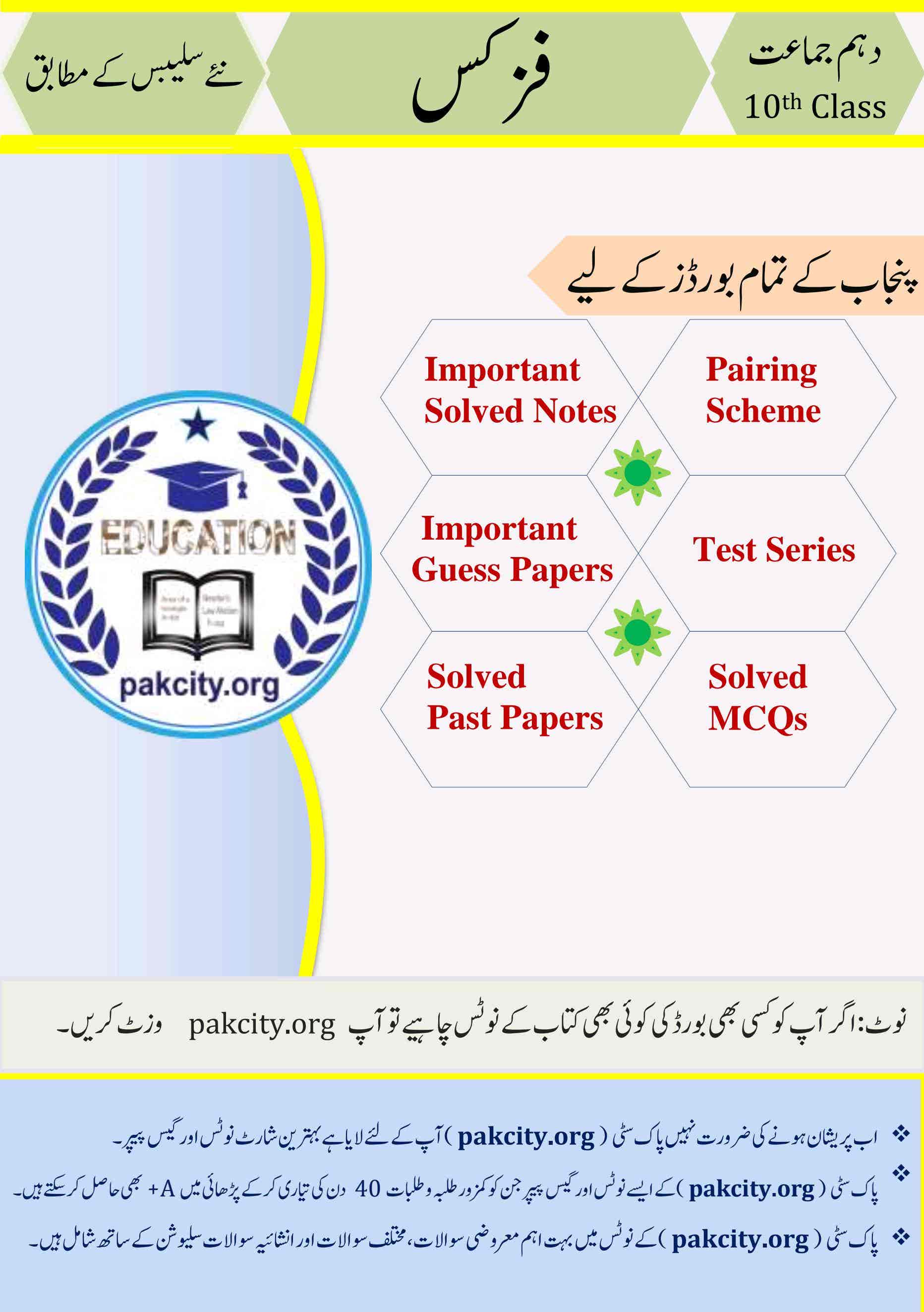 Physics Urdu Medium Class 10 Punjab Board